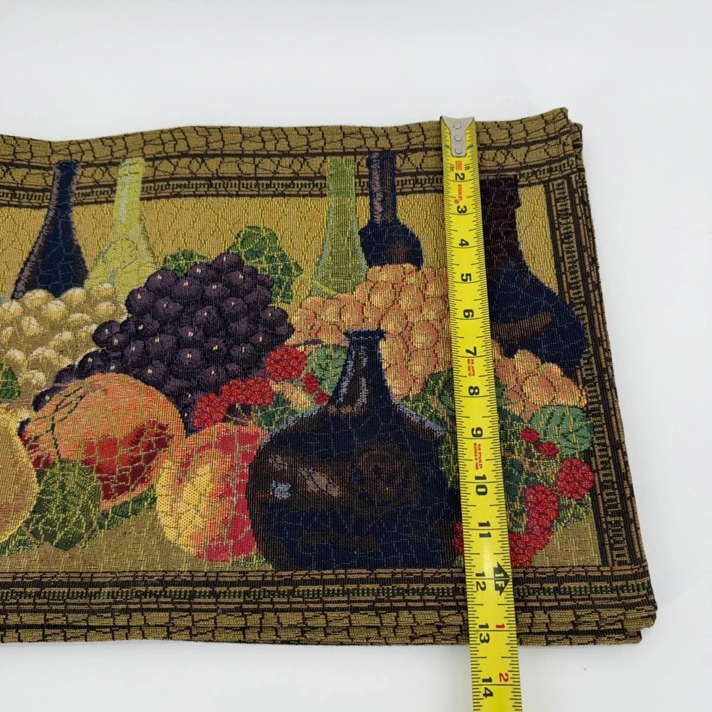 Vintage Tapestry Placemats Set Wine Grape Fruit Tuscan Italian Country Woven 6